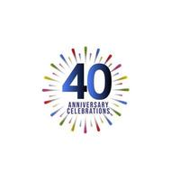 Ilustración de diseño de plantilla de vector de celebración de aniversario de 40 años