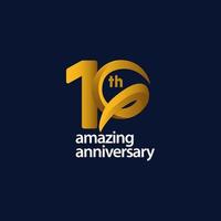 10 Years Amazing Anniversary Celebration Vector Template Design Illustration