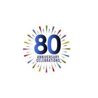 Ilustración de diseño de plantilla de vector de celebración de aniversario de 80 años