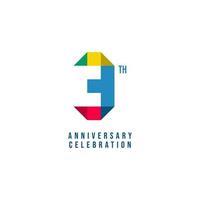 3 Th Anniversary Celebration Vector Template Design Illustration