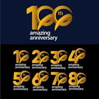 100 Years Amazing Anniversary Celebration Vector Template Design Illustration