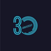 Ilustración de diseño de plantilla de vector de celebración de aniversario de 30 años