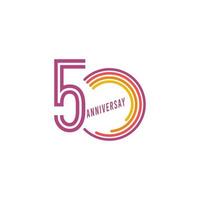 Ilustración de diseño de plantilla de vector de celebración de aniversario de 50 años