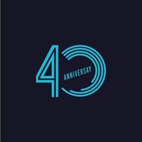 40 Years Anniversary Celebration Vector Template Design Illustration