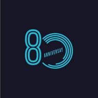 Ilustración de diseño de plantilla de vector de celebración de aniversario de 80 años