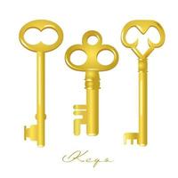 Set of vintage keys. vector