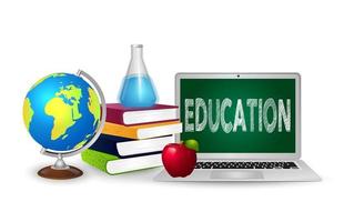 The concept of education. Online education. vector