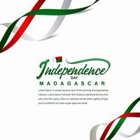 Plantilla de vector de ilustración de diseño creativo de celebración del día de la independencia de Madagascar