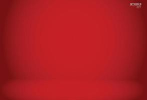 Empty red color studio room background vector