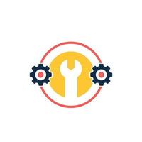 optimization, settings icon with cogwheel vector