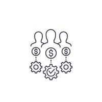 venture capital, investors vector line icon