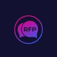 RFP, request for proposal icon in circle vector