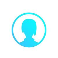 profile placeholder, default avatar, girl vector