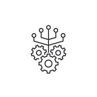 Integration vector line icon with gears