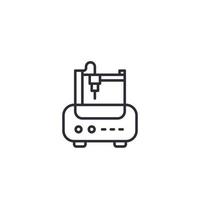 milling machine, cnc line icon vector