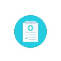 medical report, test vector icon