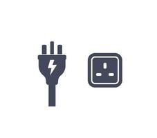 uk plug and socket icon vector