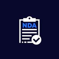 icono de vector de documento de acuerdo de nda