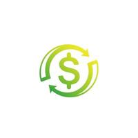 cash back, money refund, exchange vector icon