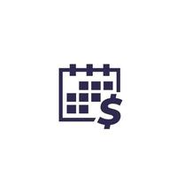 Financial calendar icon vector