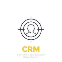 crm, icono de vector de línea de gestión de relaciones con el cliente