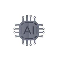 Artificial intelligence, AI vector icon isolated on white