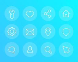 Basic linear vector icons for web and apps