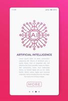 Artificial intelligence, AI in mobile app, vector