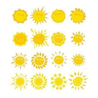Variety of sun icons vector