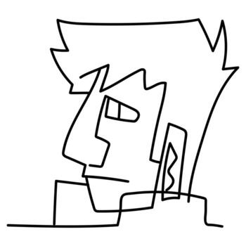 man head profile continuous line style vector