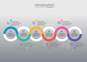 Infographic chart with business concept, 6 options can be used for business concept with 6 steps. vector