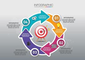 gráfico infográfico con concepto de compra, se pueden utilizar 5 opciones para el concepto de negocio con 5 pasos. vector