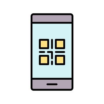 icono de escaneo de código qr móvil vector