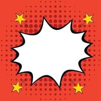 Isolated comic speech bubble with star over red halfton background vector