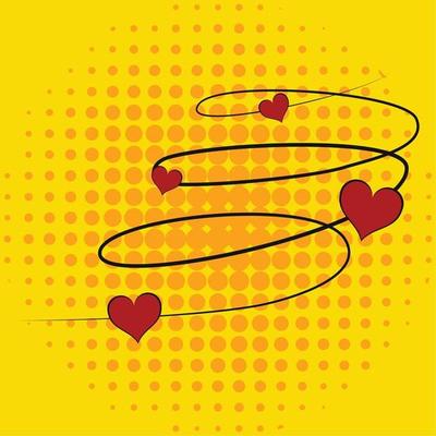 Isolated love comic expression