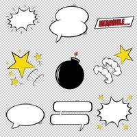 Set of comic speech bubbles  explosions and stars vector