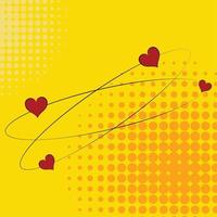 love comic expression with hearts vector