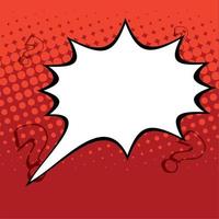 Isolated comic speech bubble Red halftone backgroound vector