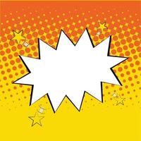 Isolated comic speech bubble with yellow stars vector