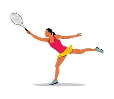 Abstract tennis player on a white background Vector illustration