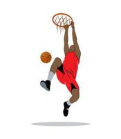 Abstract basketball player with ball on a white background Vector illustration