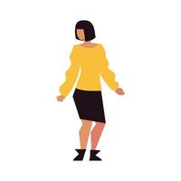 woman standing character stylish isolated icon vector