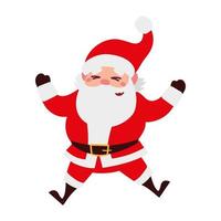 christmas jumping santa claus cartoon character vector