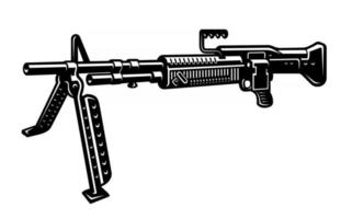 Ilustración de vector de ametralladora americana