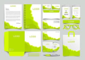 conjunto de identidad corporativa. kit de diseño de plantillas de papelería. paquete de identidad de marca editable de plantilla de marca con fondo de efecto de semitono abstracto para empresa comercial y vector de finanzas