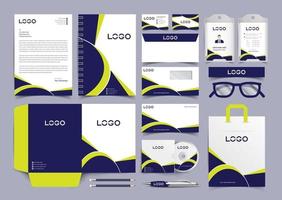 Corporate Identity Set. Stationery Template Design Kit. Branding Template Editable Brand Identity pack with abstract halftone effect background for Business Company and Finance Vector