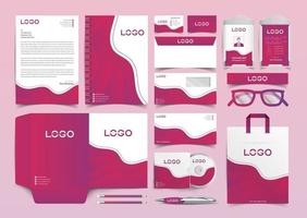 conjunto de identidad corporativa. kit de diseño de plantillas de papelería. paquete de identidad de marca editable de plantilla de marca con fondo de efecto de semitono abstracto para empresa comercial y vector de finanzas