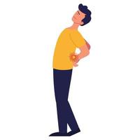 man with backache pain vector