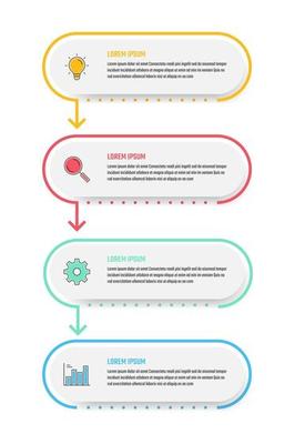 business infographic design, 4 step timeline vector illustrations