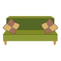 green sofa with cushions vector